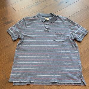 J. Crew Blue Striped Polo Shirt size Large